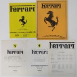 A Ferrari January 1977 UK price list, together with a Ferrari guide to production cars since 1959,