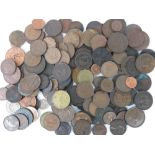 A quantity of assorted 20th century British and other copper coinage including some Victorian