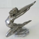 Speed Nymph Car Mascot - An art-deco radiator embellishment in the form of a draped female figure