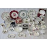 A mixed quantity of branded ceramic wares including Royal Worcester, Wedgwood, Doulton,