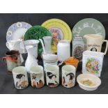 A quantity of assorted ceramicware including plates, jugs, vases, etc.