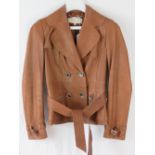 Karen Millen; 100% leather jacket, each button stamped Karen Millen,