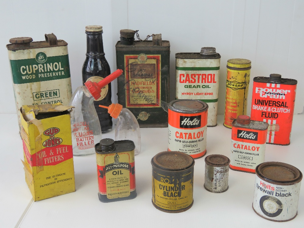 A group of pre-war and mid-20thC Garage tins, pourers and dispensers etc.