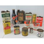 A group of pre-war and mid-20thC Garage tins, pourers and dispensers etc.