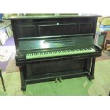 An upright oversprung Leipzig made piano by Bluthner dated c1900 bearing No 58497 upon,