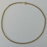 A 9ct yellow gold belcher link necklace,