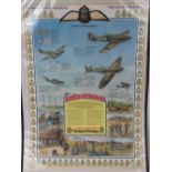 WWII RAF "Battle of Britain Squadrons" Commemorative poster c1980s;