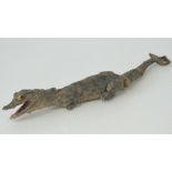 A taxidermy of a small crocodile, a/f, 31cm.