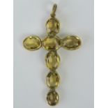 A Victorian gilt metal and yellow topaz