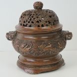 A 20th century Chinese bronze censer wit