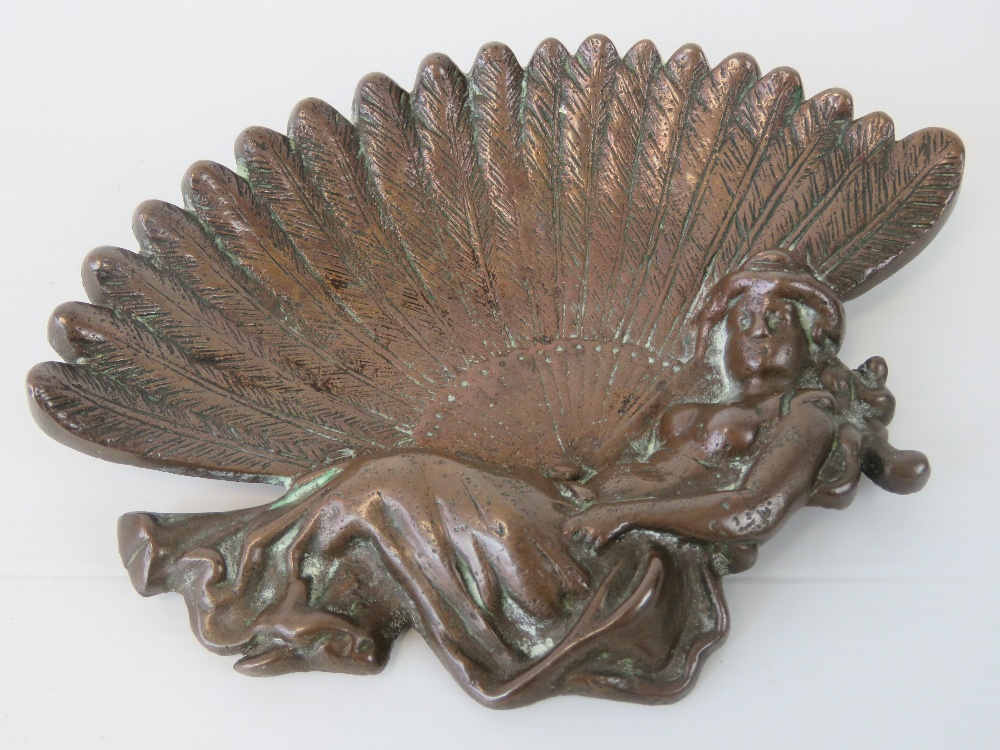 A delightful vintage cast bronze ashtray
