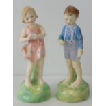 A pair of Royal Doulton figures 'She loves me not' HN2045, and 'He loves me not' HN2045.