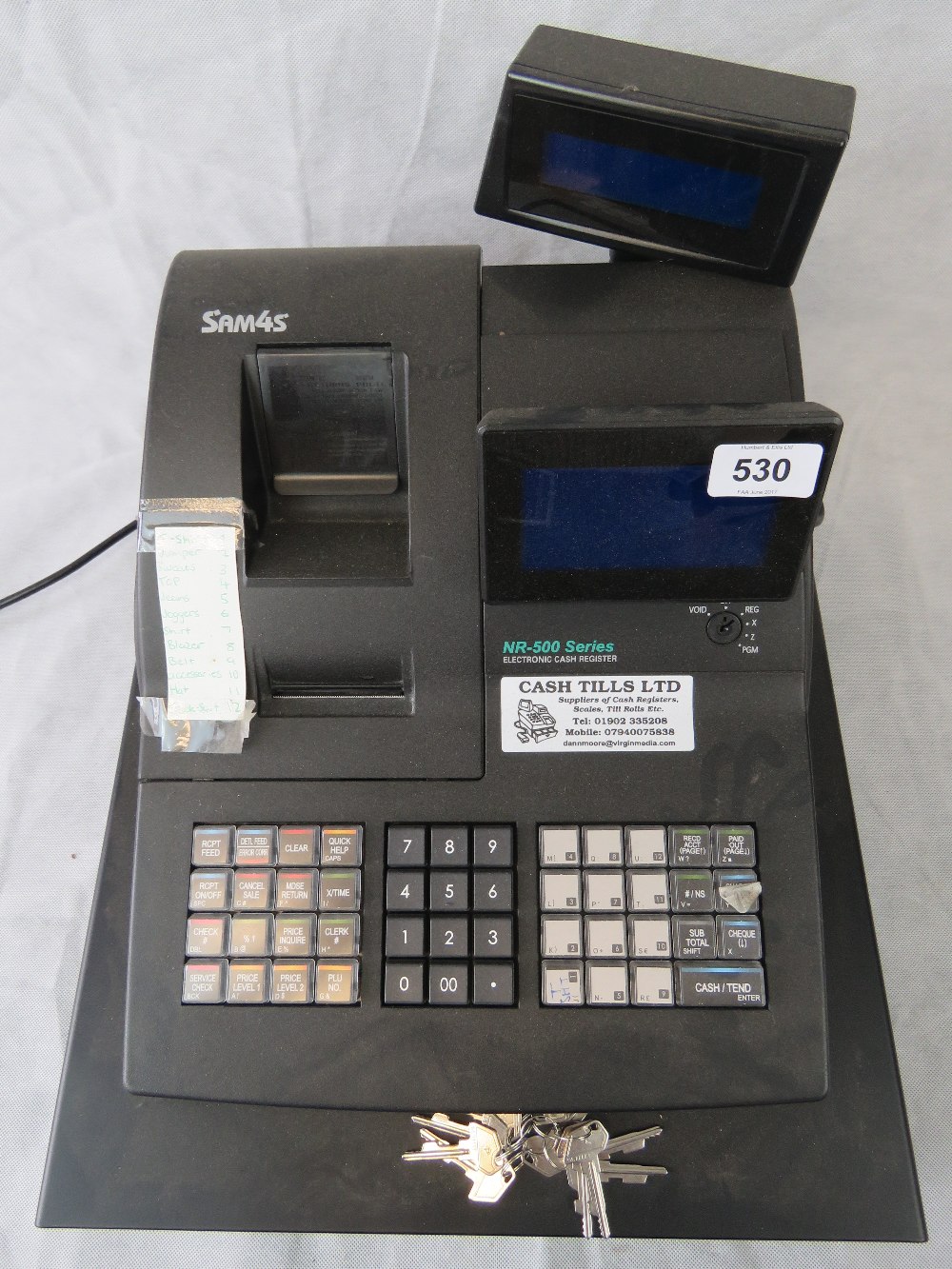 A SAM45 NR500 Series electronic cash reg