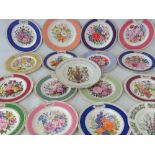 Royal Horticultural Society; decorative floral plates by Minton, Royal Doulton, Royal Worcester,