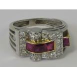 A superb Art Deco ruby and diamond ring