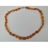 A string of graduated Baltic amber beads