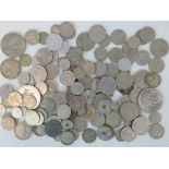 A quantity of post war cupro-nickel British and Continental coinage, 25.8oz.