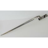 A 19th century steel bayonet of triangular from marked for the 'Brown Bess Muzzle loading smooth