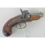 A 20th century copy of an 18th century Derringer flintlock pistol,