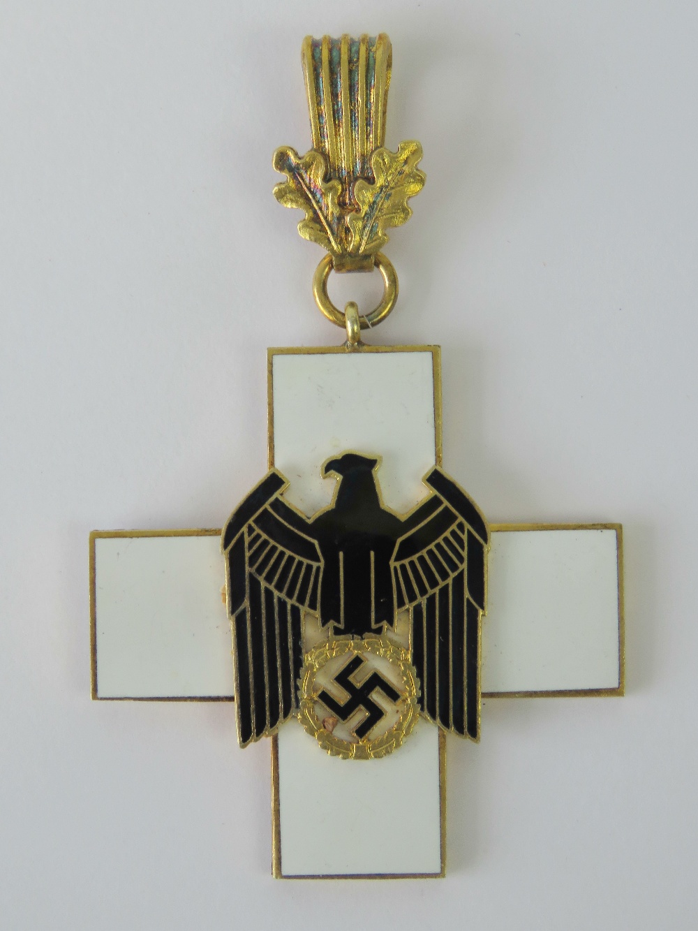 A WWII German Grand Cross medal with black and white enamel.