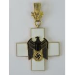 A WWII German Grand Cross medal with black and white enamel.