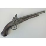 A 20th century copy of an 18th century flintlock pistol, working movement,