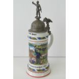 An Imperial German military stein. 32 cm height.