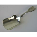 A HM silver Victorian tea caddy spoon, hallmarked Exeter 1850 - John Stone, 9.2cm long, 12g.