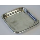 A HM silver pin tray, hallmarked Chester 1921 - Stokes & Ireland Ltd, 9 x 9.5cm, 1.77ozt.