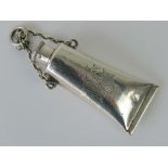 A very rare and unusual HM silver Victorian chatelaine perfume bottle in the form of an artists