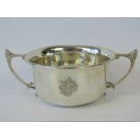 A HM silver sugar bowl, twin handles with acorn finials,