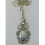 A large HM silver pendant with speckled