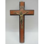 From Ronnie Kray's Broadmoor prison cell: A mahogany stepped crucifix with bronze effect figure of