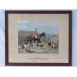 Colour Print; Hunting scene by A Hague 1925, signed in pencil lower right Dennis F Bowles,