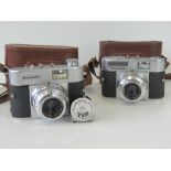 Two Voigtlander camera, one Vito B and one Vito BL, each with color-skopar 1:3.