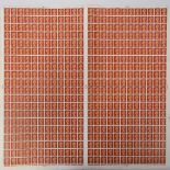 Two original Post Office sheets of 240 (12x20) each 1/2D stamps, orange c1968, each sheet 50.
