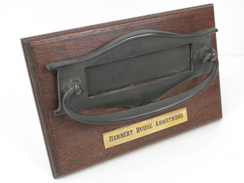 Herbert Rowse Armstrong. The only British solicitor ever hanged. The cast brass letterbox from