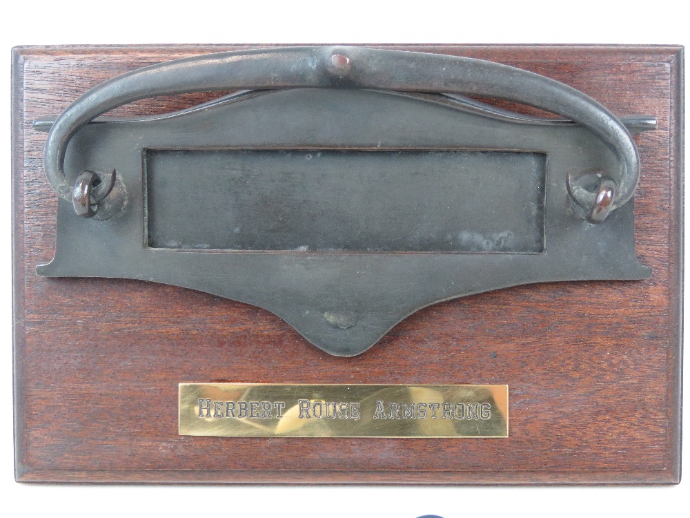 Herbert Rowse Armstrong. The only British solicitor ever hanged. The cast brass letterbox from - Image 2 of 3