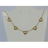 Tiffany & Co; a delightful 18ct gold Tiffany & Co necklace, as designed by Elsa Peretti,