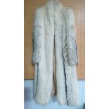 Kate Kray's full length white fox fur coat with letter from Ronnie Kray (photocopy) and cutting