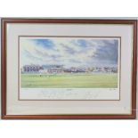 A limited edition print by Colin Vokes entitled 'Summer Skies' the County Ground Northampton,