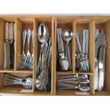 A quantity of flatware including, cake knife, pie server, cheese knife, serving spoons etc.