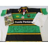 A 2002 season Northampton Saints signed team rugby shirt in brand new condition,