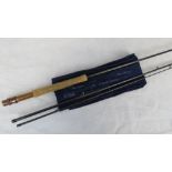 A Bob Church 10' Depth Seeker 3 piece fly fishing rod with soft case.
