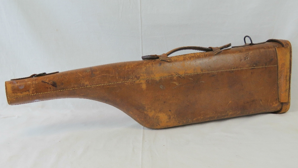 A brown leather leg o'mutton gun case fo - Image 3 of 3