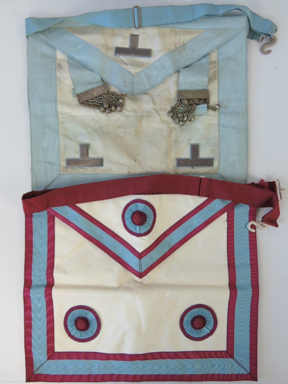 Masonic Regalia; a Mark Master Masons apron complete with strap,