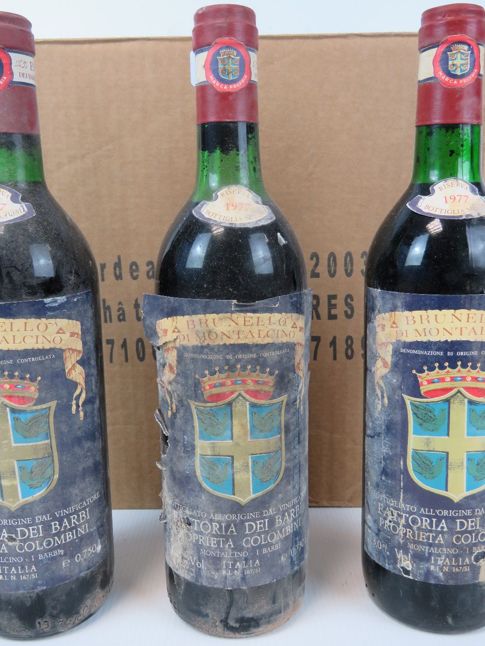 A part case (eleven bottles) of 1977 Brunello Di Montalcino 1977 Tuscan red wine, - Image 2 of 3