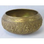 A superb and finely cast late 19th century Indo-Asian brass bowl,