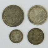 A full set of Victoria 'Young Head' Maundy Money dated 1839 and comprising 4p, 3p, 2p and 1p coins.