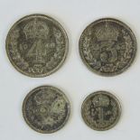 A cased full set of George V First Type Maundy Money dated 1946 and comprising 4p, 3p,